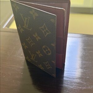 Louis Vuitton Monogram Passport Holder in Brown and Burgundy